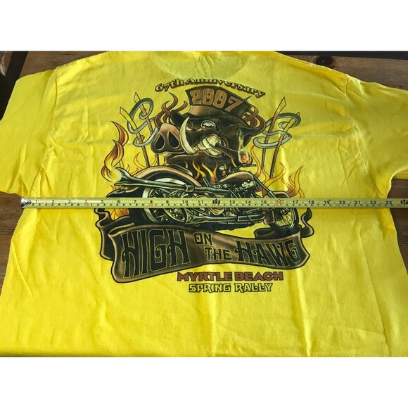 Myrtle Beach Spring Rally T-Shirt Motorcycle 2007 High On The Hawg Biker Harley - Picture 5 of 12